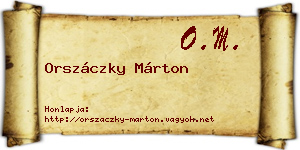 Orszáczky Márton névjegykártya